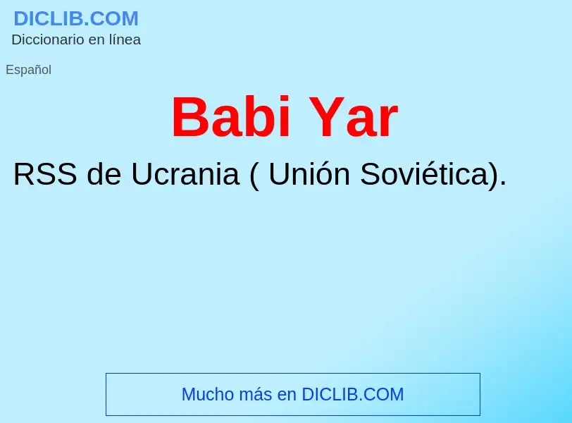 What is Babi Yar - definition