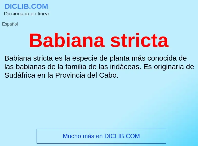 Τι είναι Babiana stricta - ορισμός