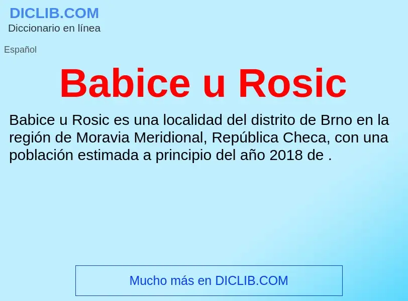 Τι είναι Babice u Rosic - ορισμός