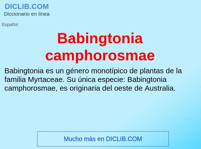 Τι είναι Babingtonia camphorosmae - ορισμός