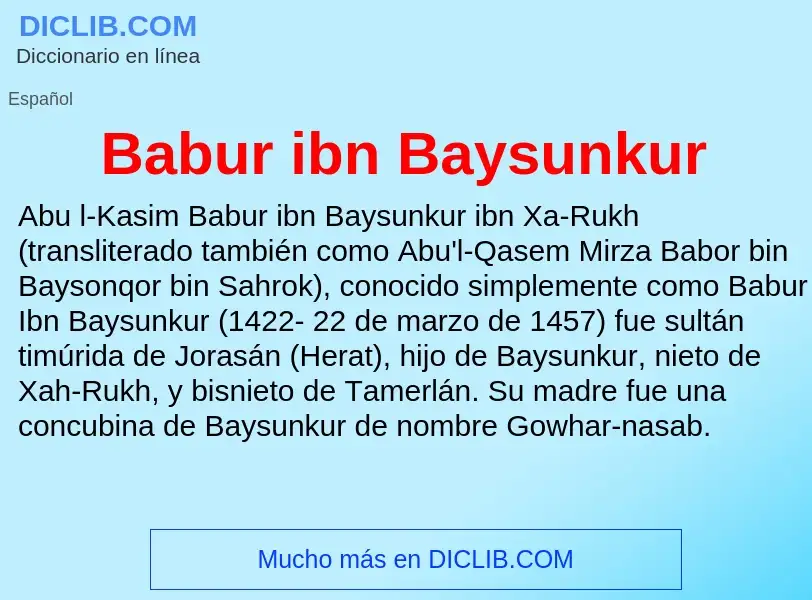 Τι είναι Babur ibn Baysunkur - ορισμός