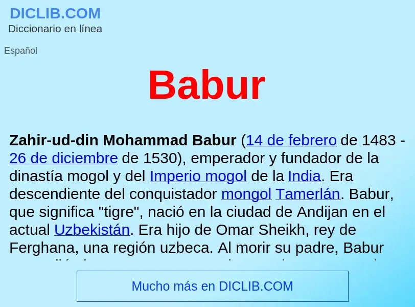 ¿Qué es Babur ? - significado y definición