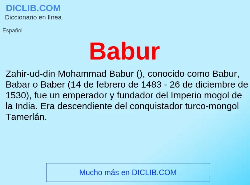 ¿Qué es Babur? - significado y definición