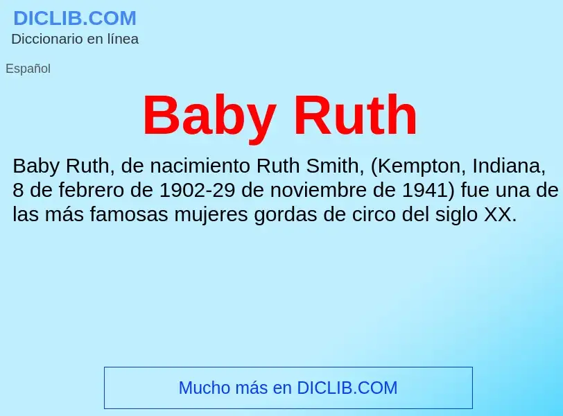 Qu'est-ce que Baby Ruth - définition