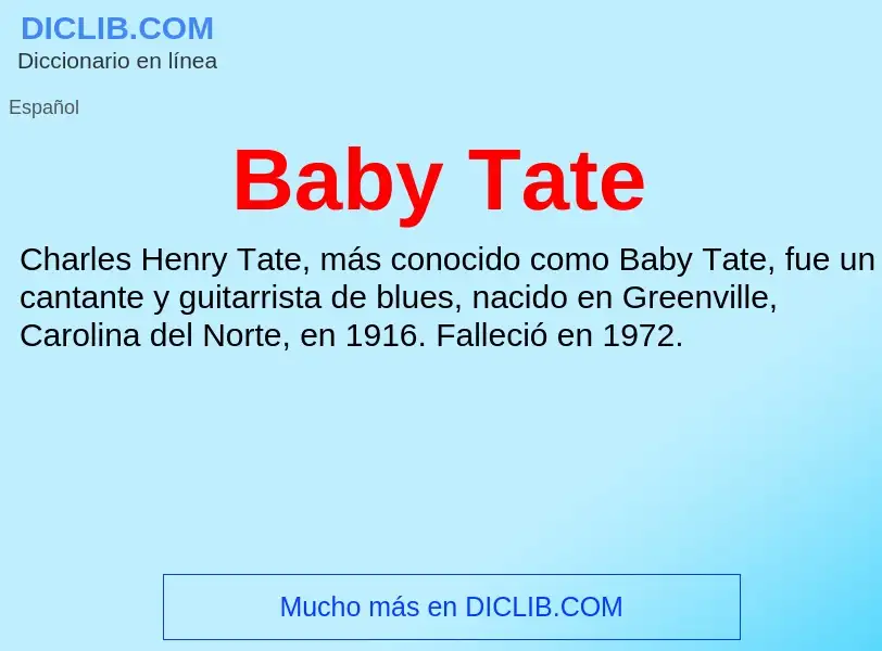 Τι είναι Baby Tate - ορισμός