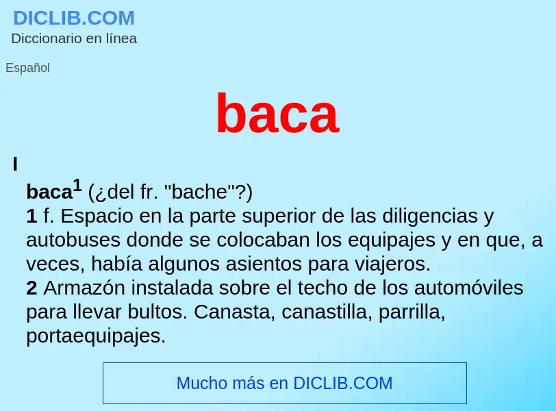 ¿Qué es baca? - significado y definición