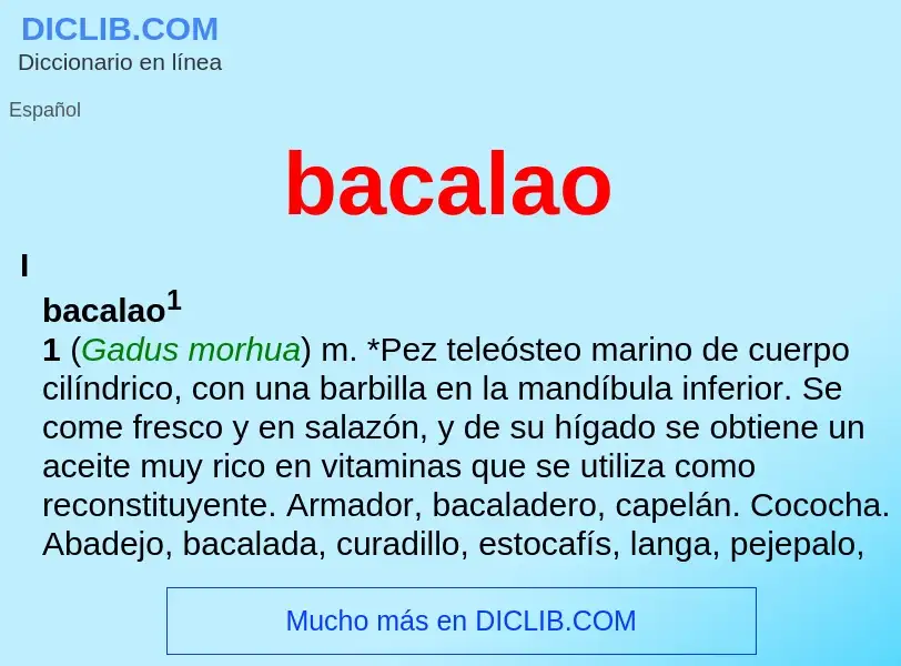 ¿Qué es bacalao? - significado y definición