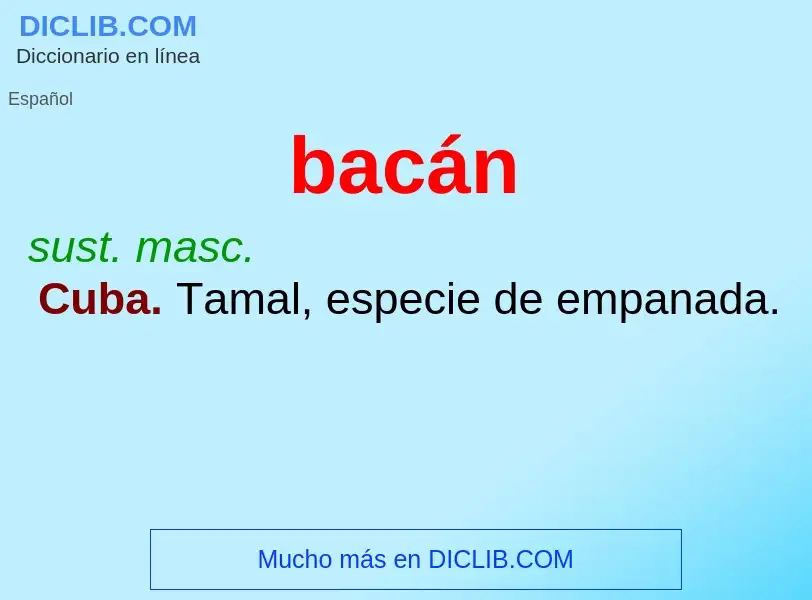 Что такое bacán - определение