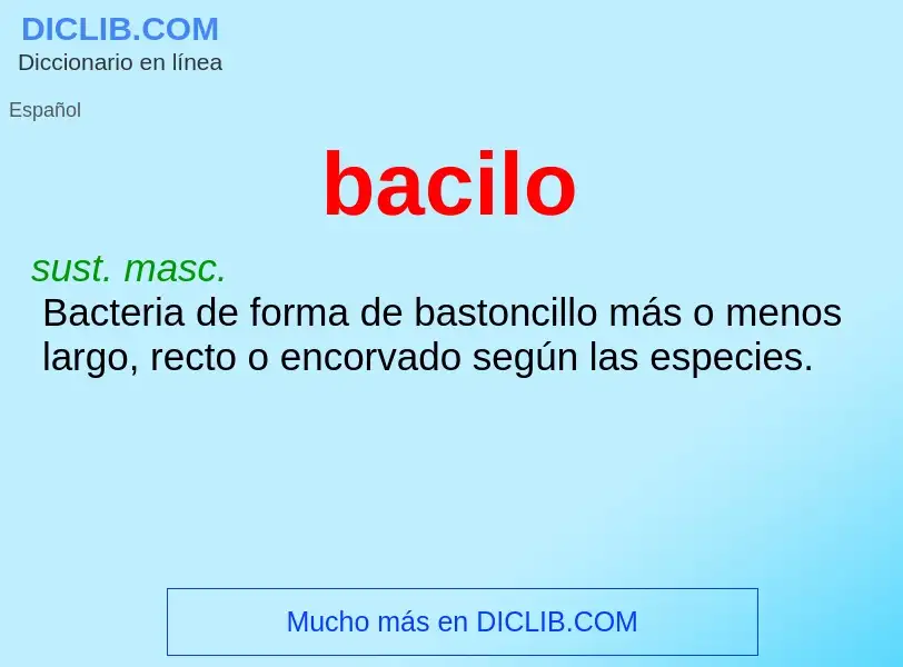 ¿Qué es bacilo? - significado y definición