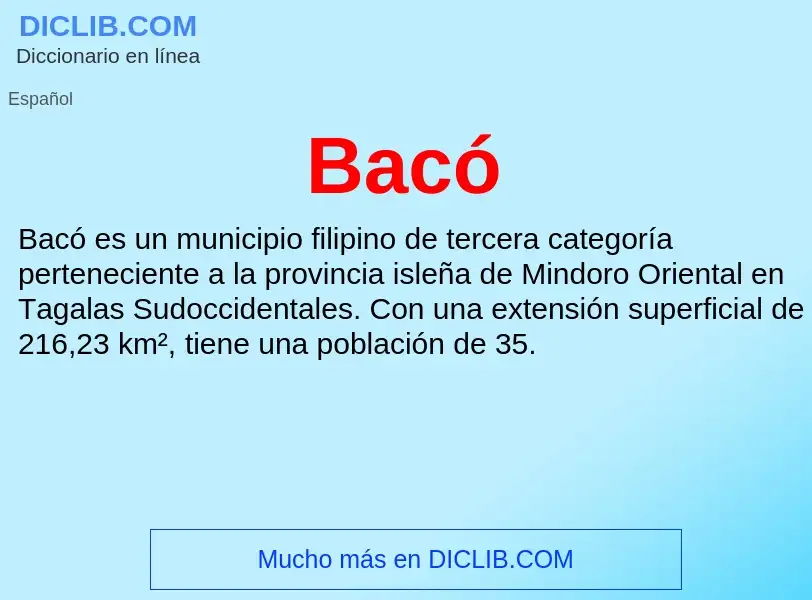 ¿Qué es Bacó? - significado y definición