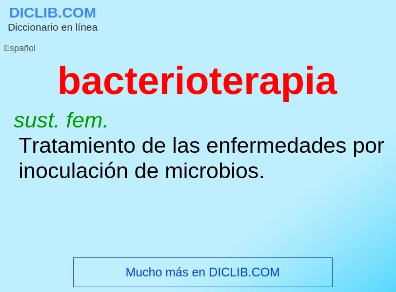 Что такое bacterioterapia - определение