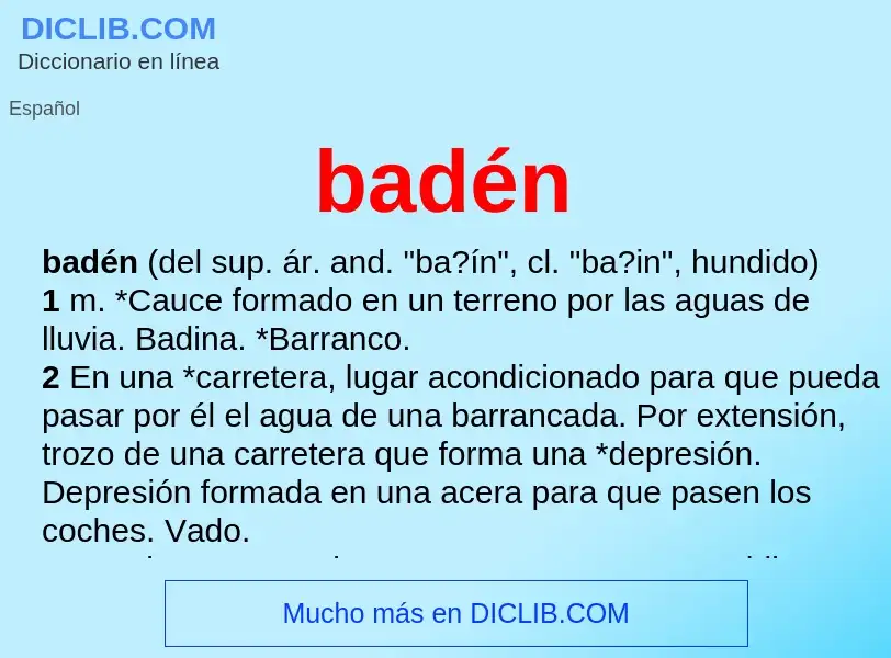 O que é badén - definição, significado, conceito