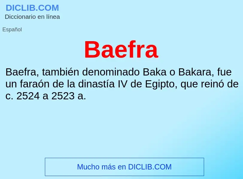 Wat is Baefra - definition