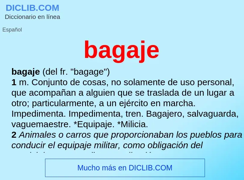 What is bagaje - definition