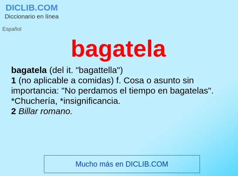 Wat is bagatela - definition