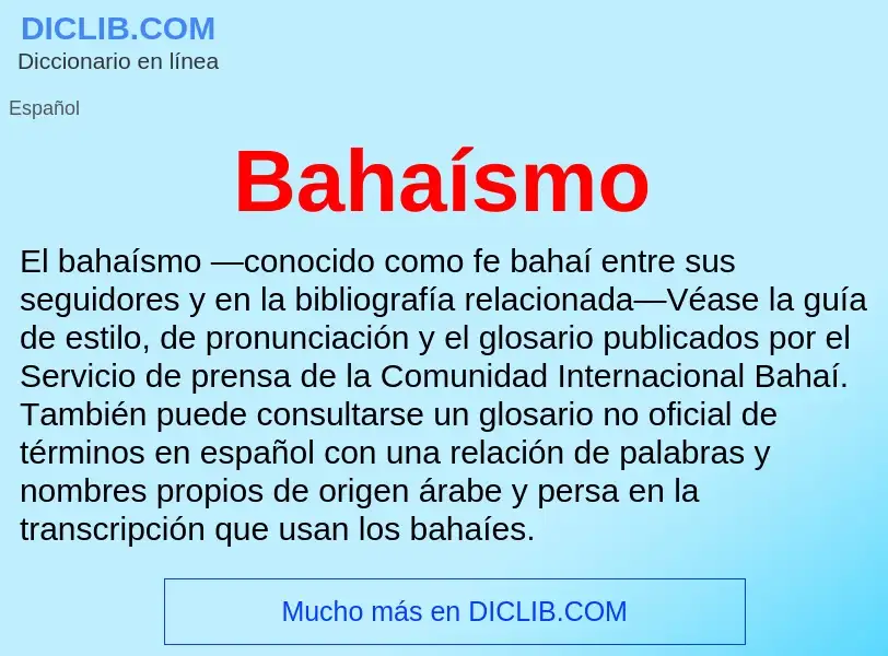 ¿Qué es Bahaísmo? - significado y definición