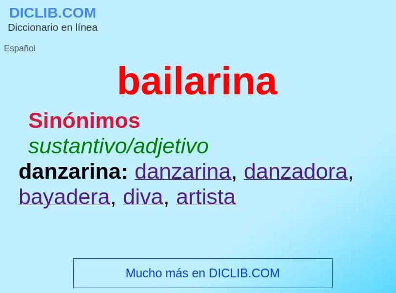 O que é bailarina - definição, significado, conceito