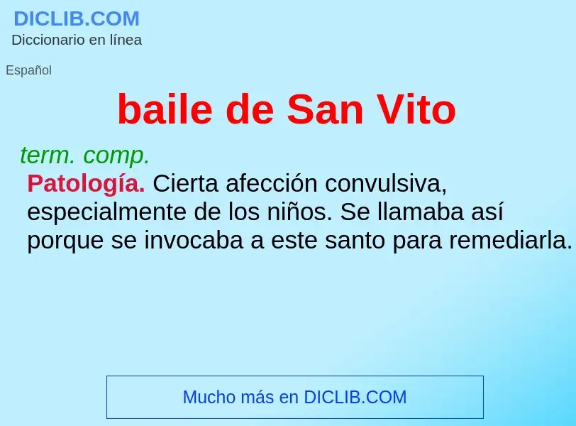 What is baile de San Vito - meaning and definition