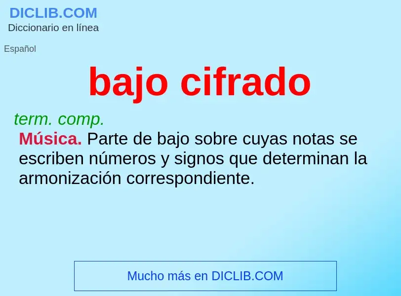 What is bajo cifrado - meaning and definition