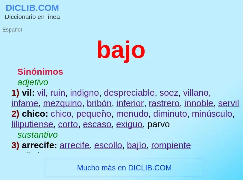 What is bajo - definition