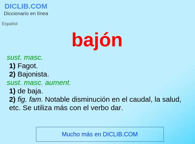 O que é bajón - definição, significado, conceito