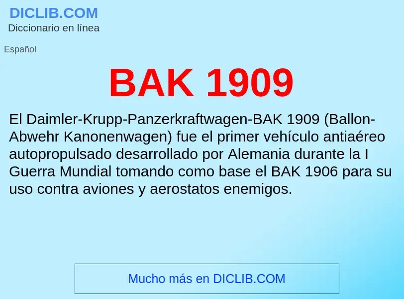 Τι είναι BAK 1909 - ορισμός