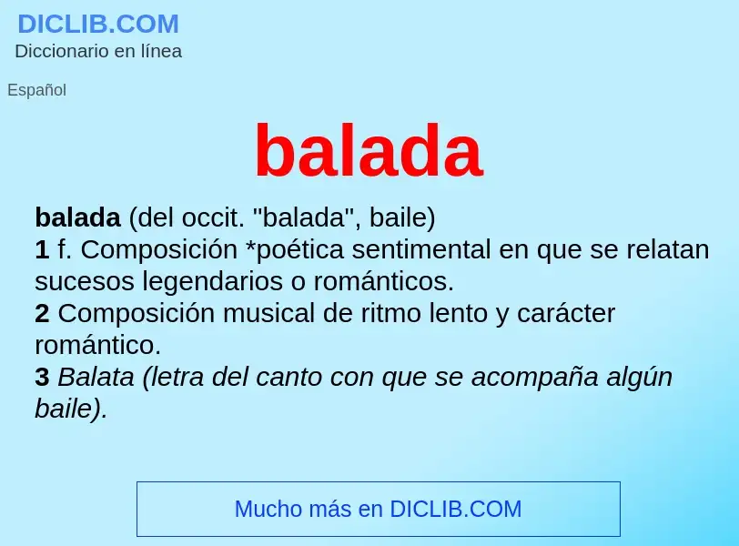 What is balada - meaning and definition