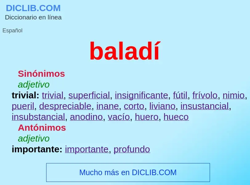 O que é baladí - definição, significado, conceito