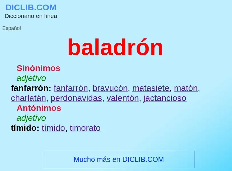 Wat is baladrón - definition