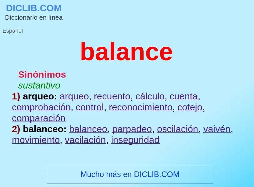 Что такое balance - определение