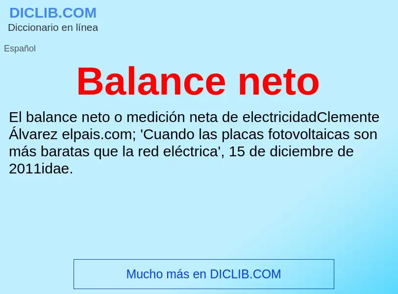 Wat is Balance neto - definition