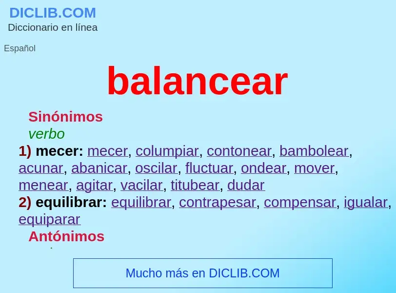 What is balancear - meaning and definition