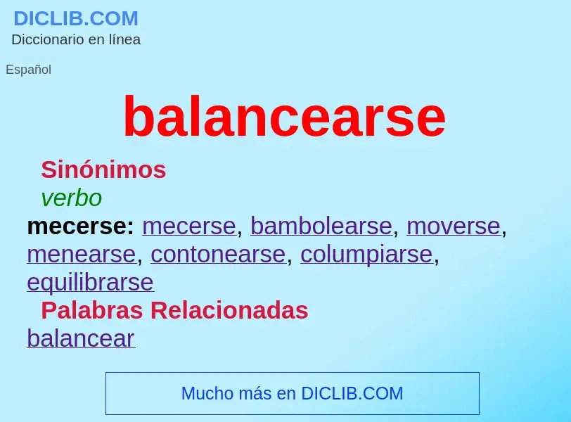 Что такое balancearse - определение