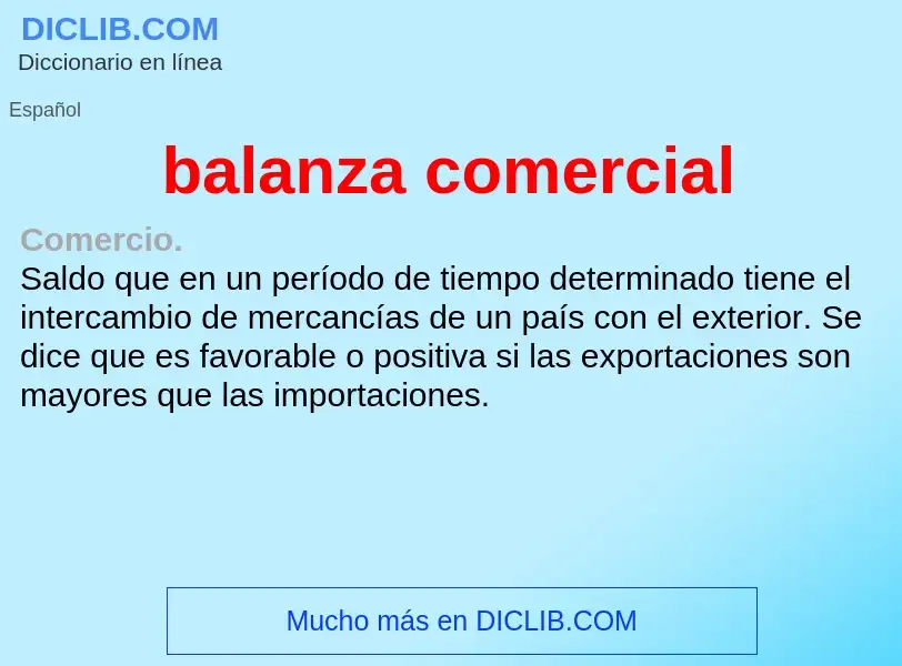 What is balanza comercial - meaning and definition