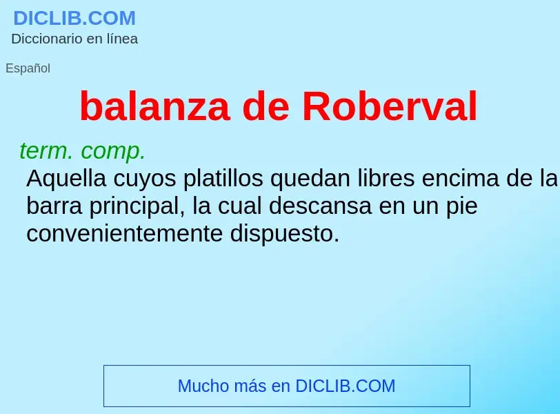 What is balanza de Roberval - meaning and definition