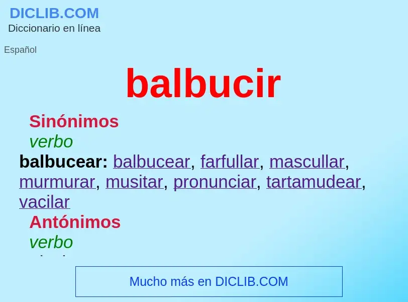 Wat is balbucir - definition