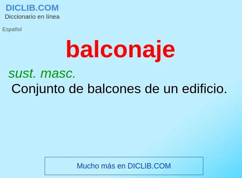 What is balconaje - meaning and definition