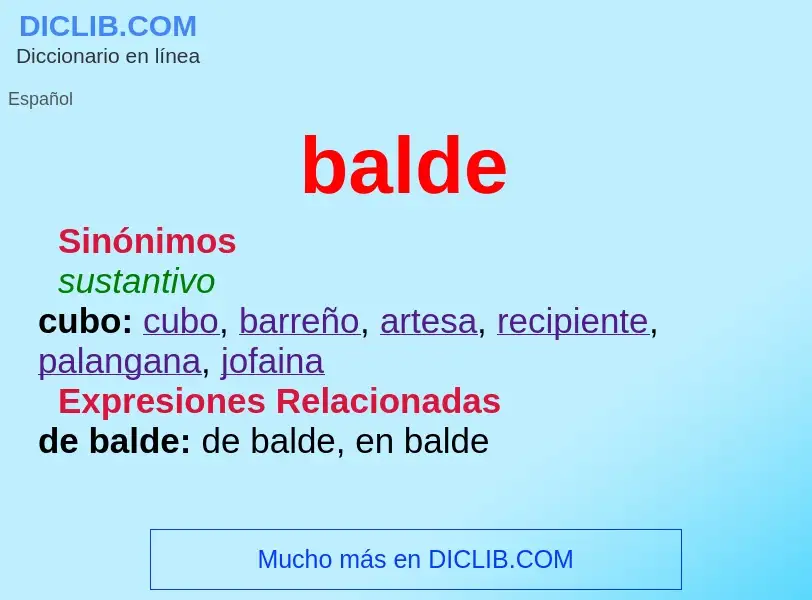 What is balde - meaning and definition