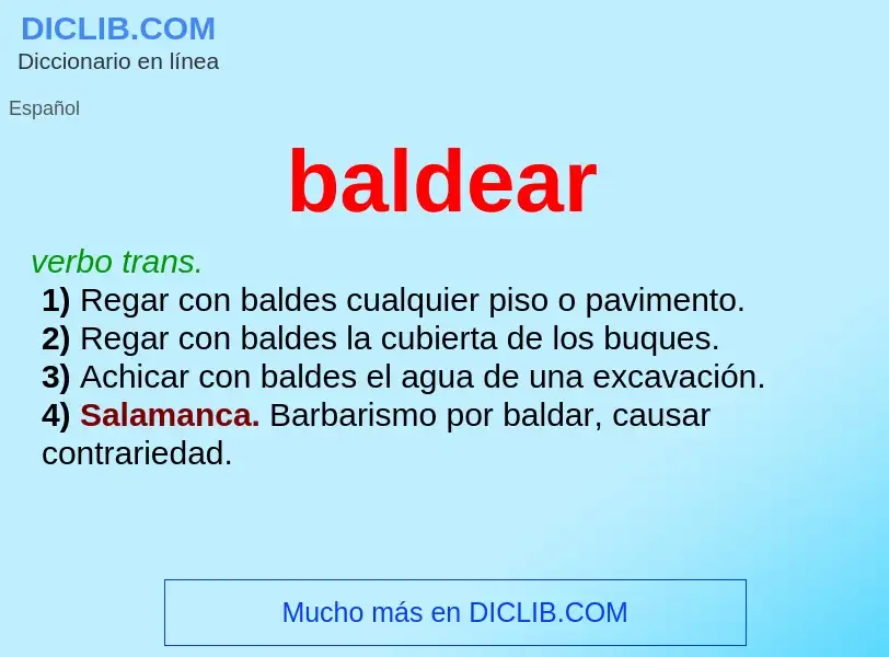 ¿Qué es baldear? - significado y definición