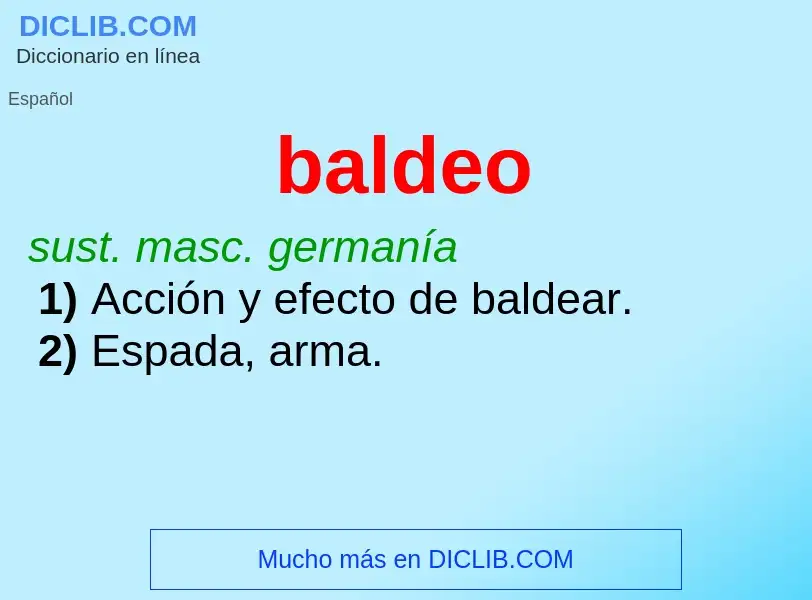 ¿Qué es baldeo? - significado y definición