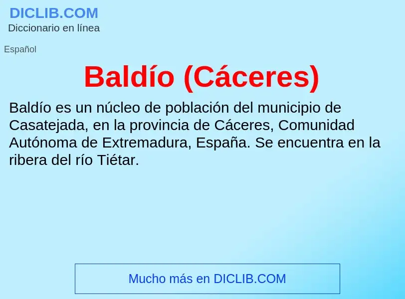 Wat is Baldío (Cáceres) - definition