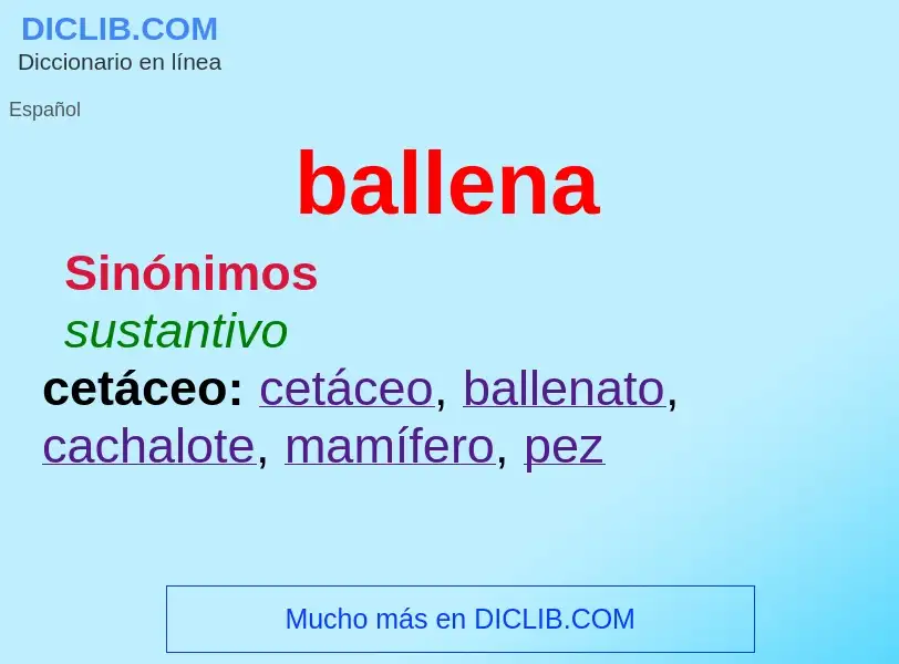 ¿Qué es ballena? - significado y definición