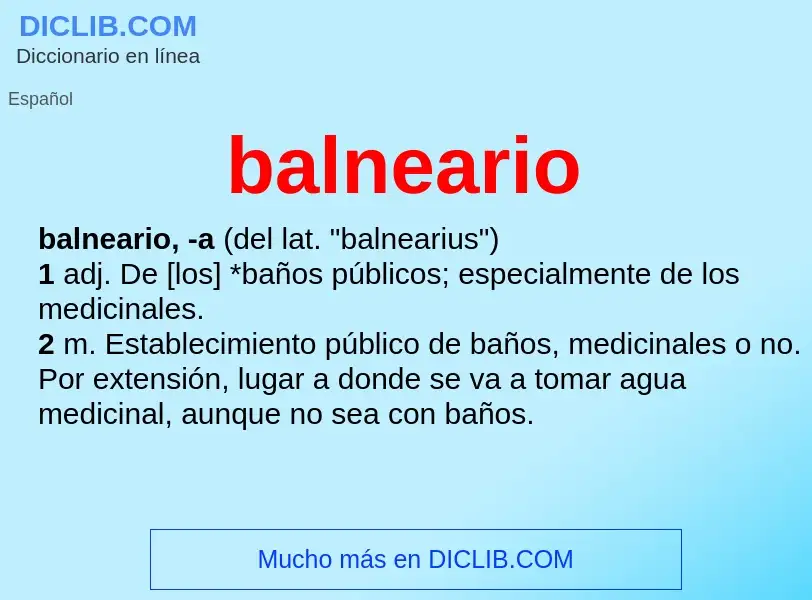 What is balneario - meaning and definition