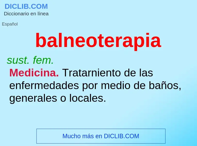 Что такое balneoterapia - определение