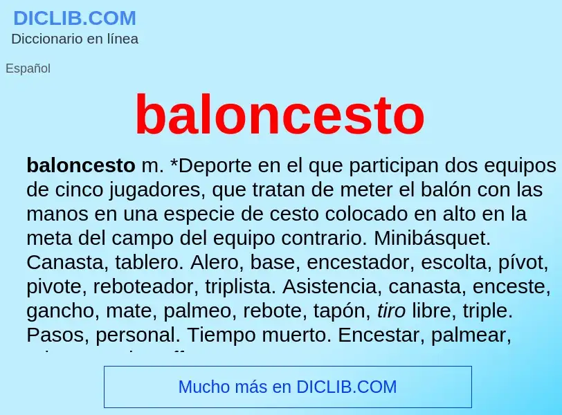 ¿Qué es baloncesto? - significado y definición