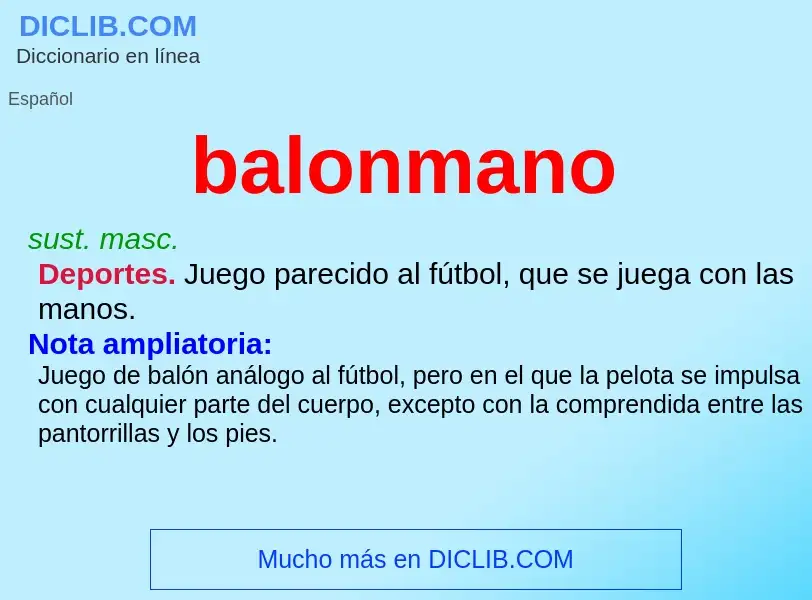 ¿Qué es balonmano? - significado y definición