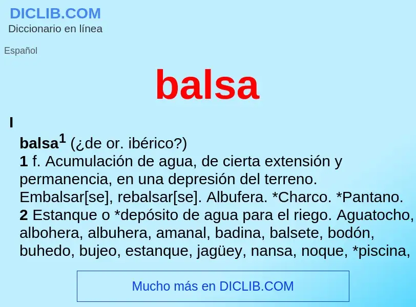 What is balsa - meaning and definition