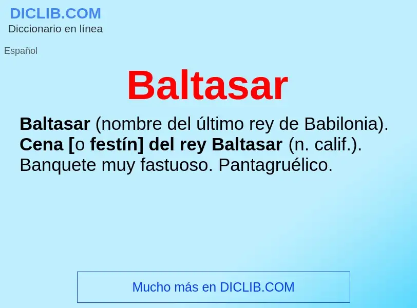 ¿Qué es Baltasar? - significado y definición