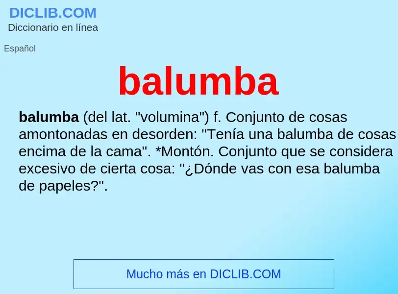 What is balumba - meaning and definition