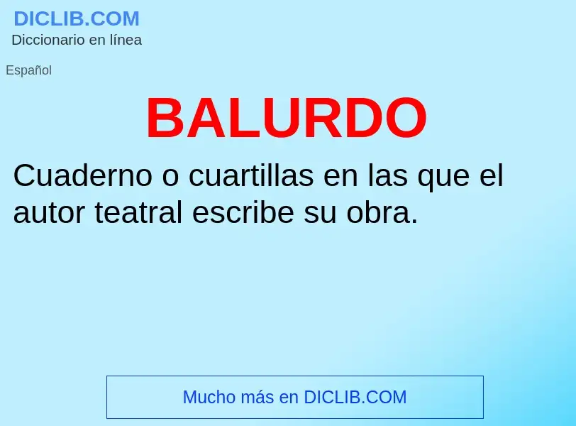 What is BALURDO - definition